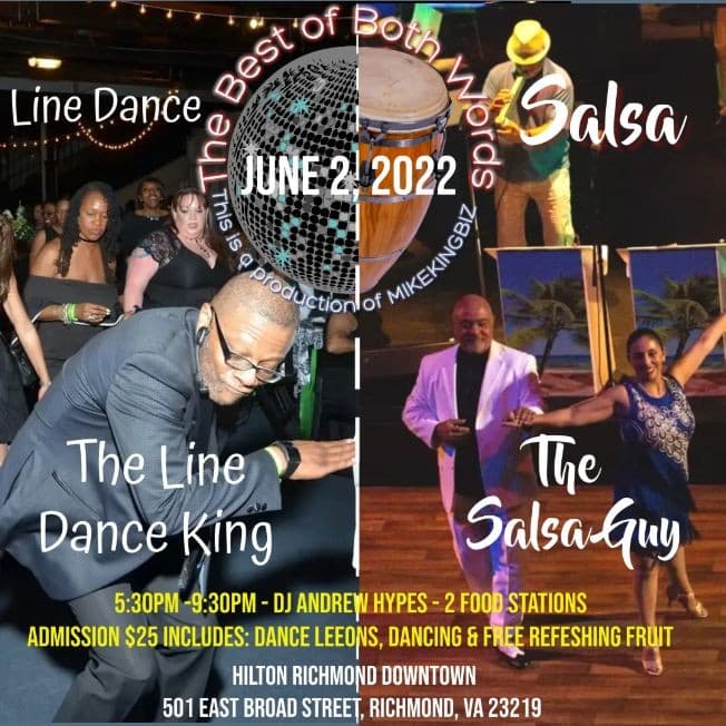 Event - Canceled - The Best of Both Worlds - Salsa and Line Dance Lessons, Networking and Dance - Richmond, Virginia - September 30, 2022 | concert tickets