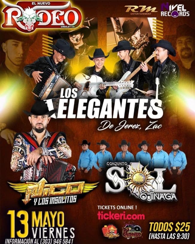 Event - LOS ELEGANTES DE JEREZ ZAC, NICO Y LOS INSOLITOS, CONJUNTO SOL DE OJINAGA, EN VIVO ! GARDEN CITY COLORADO - Garden City, Colorado - May 13, 2022 | concert tickets