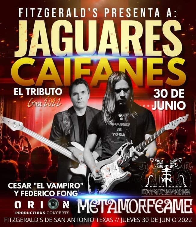 Event - Tributo a JAGUARES & CAIFANES con Vampiro, y Federico Fong - San Antonio, Texas - 30 de junio de 2022 | concert tickets