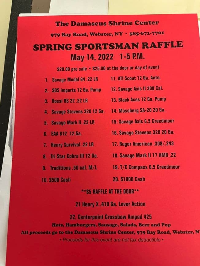 Event - Shriners Spring Sportsman Extravaganza - Webster, New York - May 14, 2022 | concert tickets