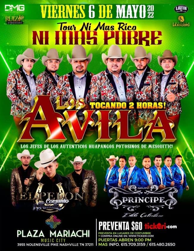 Event - LOS AVILA " TOUR NI MAS RICO NI MAS POBRE " EN VIVO ! NASHVILLE TENNESSEE - Nashville, Tennessee - May 6, 2022 | concert tickets