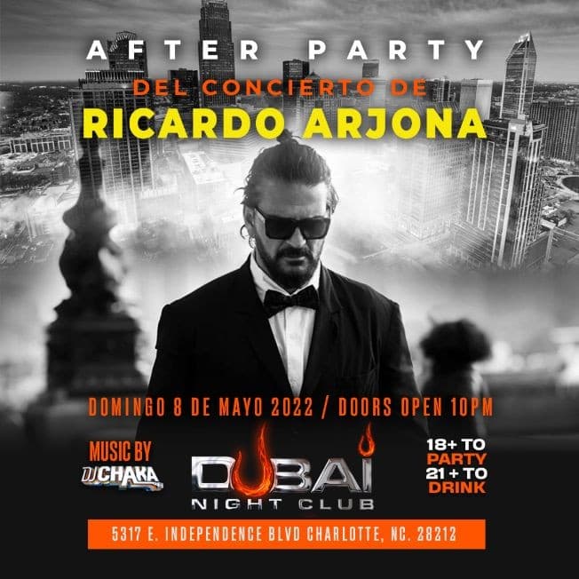 Event - Ricardo Arjona After Party - Charlotte, North Carolina - 8 de mayo de 2022 | concert tickets