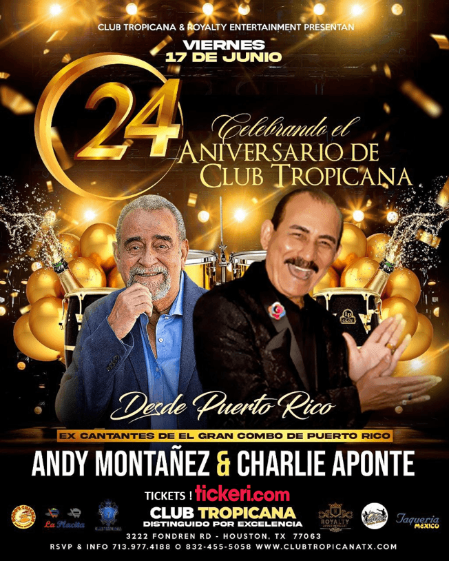 Event - ANDY MONTAÑEZ & CHARLIE APONTE EN VIVO ! HOUSTON TEXAS - Houston, Texas - 17 de junio de 2022 | concert tickets