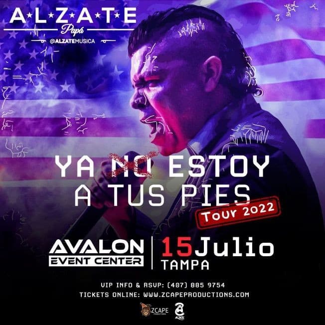 Event - ALZATE EN CONCIERTO ! TAMPA FLORIDA - Tampa, Florida - July 15, 2022 | concert tickets