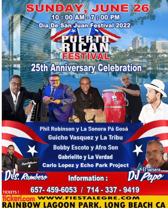 Event - PUERTO RICAN FESTIVAL " 25TH ANNIVERSARY CELEBRATION " EN VIVO ! LONG BEACH CALIFORNIA - Long Beach, California - June 26, 2022 | concert tickets
