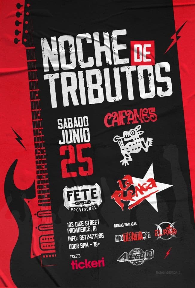 Event - NOCHE DE TRIBUTOS CAIFANES Y LA RENGA - PROVIDENCE, Rhode Island - June 25, 2022 | concert tickets