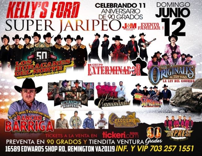 Event - LOS HURACANES DEL NORTE, GRUPO EXTERMINADOR, LOS ORIGINALES DE SAN JUAN EN VIVO ! REMINGTON VIRGINIA - Remington, Virginia - June 12, 2022 | concert tickets