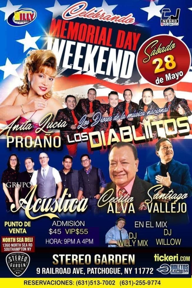 Event - CELEBRANDO MEMORIAL DAY WEEKEND EN VIVO ! PATCHOGUE NEW YORK - Patchogue, New York - May 28, 2022 | concert tickets