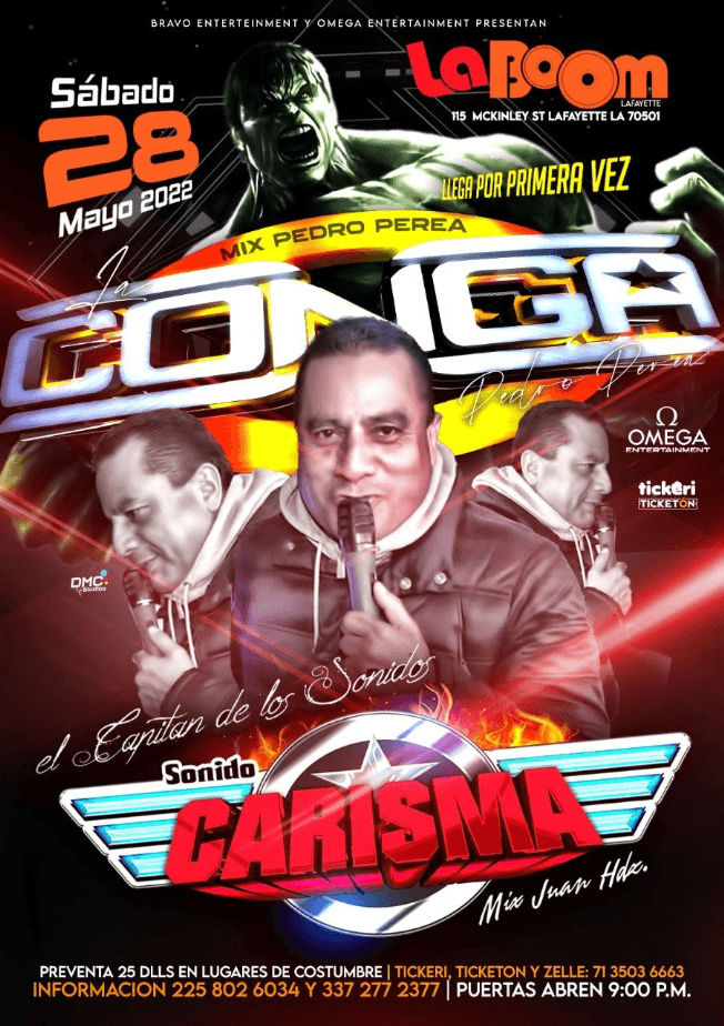 Event - LA CONGA MIX PEDRO PEREA EN VIVO ! LAFAYETTE LOUISIANA - Los Angeles, California - May 28, 2022 | concert tickets