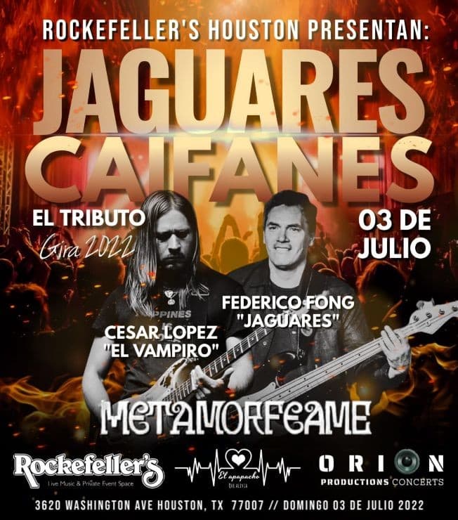Event - Tributo a JAGUARES & CAIFANES - Houston, Texas - July 3, 2022 | concert tickets