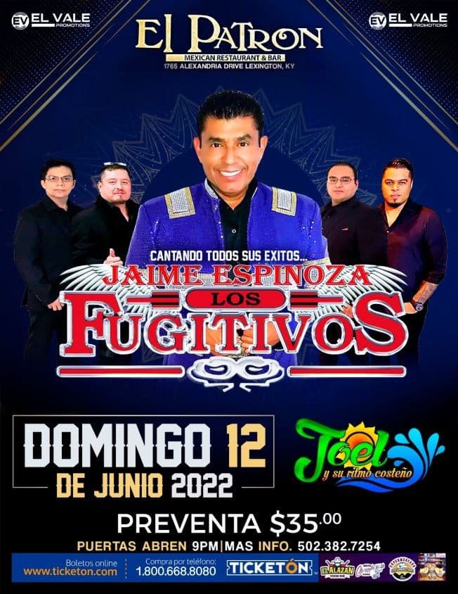 Event - LOS FUGITIVOS - Lexington, Kentucky - June 12, 2022 | concert tickets