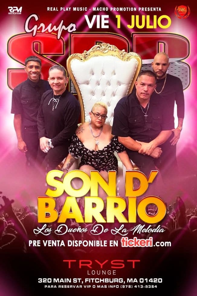 Event - SON D BARRIO LIVE @ TRYST LOUNGE - Fitchburg, Massachusetts - July 1, 2022 | concert tickets