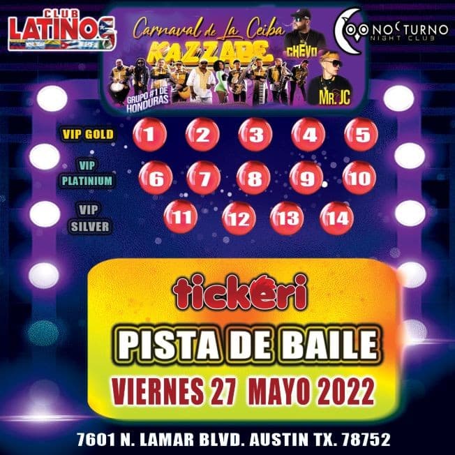 Event - KAZZABE, EL CHEVO, MR JC - CARNAVAL DE LA CEIBA [AUSTIN, TX] - Austin, Texas - May 27, 2022 | concert tickets