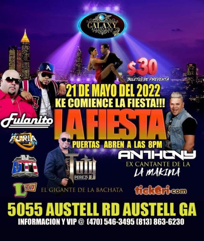 Event - Ke comience la fiesta!! Fulanito, Toty Perez y Anthony, ex cantante de la Makina en Austell GA! - AUSTELL, Georgia - May 21, 2022 | concert tickets
