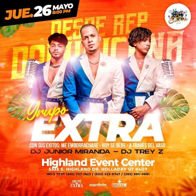 Event - GRUPO EXTRA EN CONCIERTO! HOLLADAY UTAH - Holladay, Utah - May 26, 2022 | concert tickets