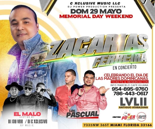 Event - ZACARIAS FERREIRA EN CONCIERTO EN LVL II MIAMI ANTIGUO ATARAZANA - Miami, Florida - May 29, 2022 | concert tickets