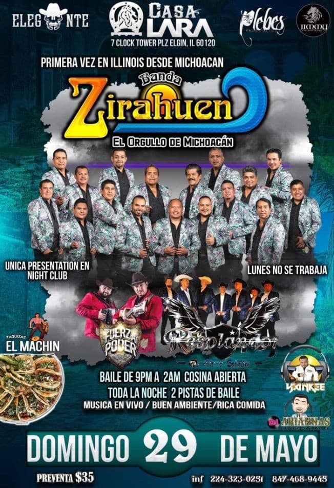 Event - Banda Zirahuen El Orgullo De Michoacan - Elgin, Illinois - May 29, 2022 | concert tickets