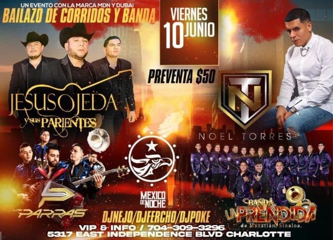 Event - JESUS OJEDA Y SUS PARIENTES, LOS PARRAS, NOEL TORRES, EN VIVO ! CHARLOTTE NORTH CAROLINA - Charlotte, North Carolina - June 10, 2022 | concert tickets