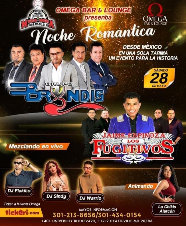 Event - GRUPO BRYNDIS, LOS FUGITIVOS JAIME ESPINOZA EN VIVO ! HYATTSVILLE MARYLAND - Hyattsville, Maryland - May 28, 2022 | concert tickets