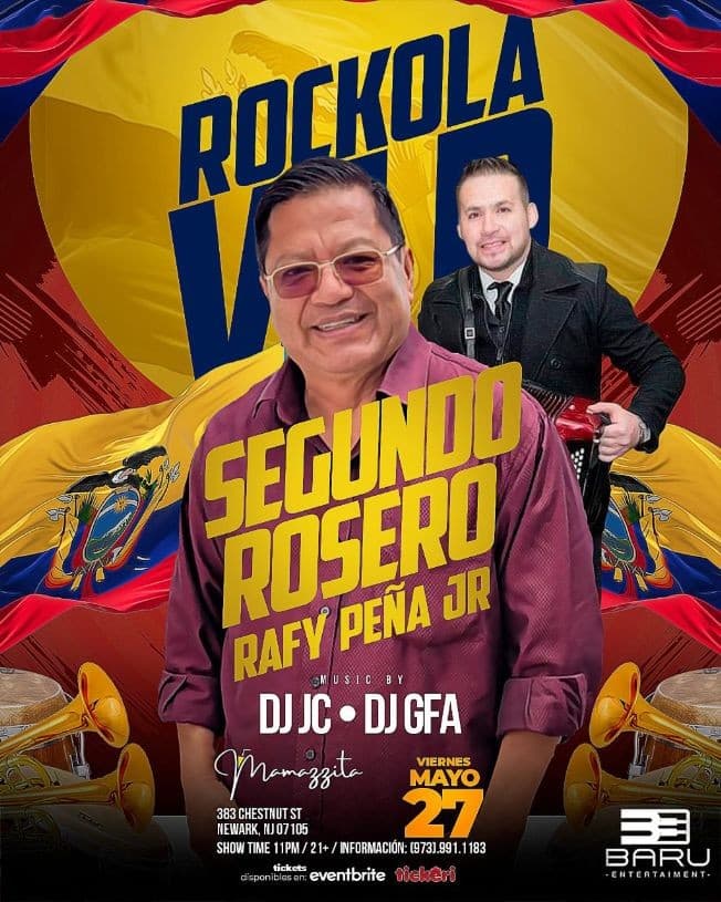 Event - SEGUNDO ROSERO EN NEW JERSEY! - Newark, New Jersey - May 27, 2022 | concert tickets