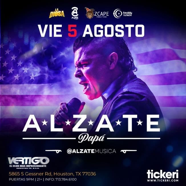 Event - ALZATE EN HOUSTON - Houston, Texas - August 5, 2022 | concert tickets