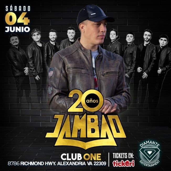 Event - JAMBAO EN CONCIERTO @CLUB ONE - Alexandria, Virginia - June 4, 2022 | concert tickets