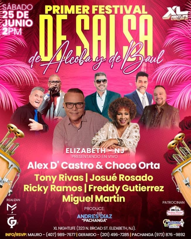 Event - PRIMER FESTIVAL DE SALSA DE ALCOBA Y DE BAUL ! ELIZABETH NEW JERSEY - Elizabeth, New Jersey - June 25, 2022 | concert tickets