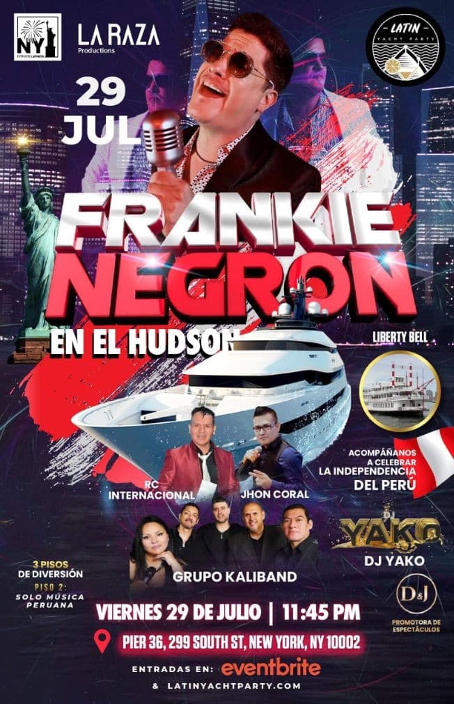Event - Frankie Negron en el Hudson! Celebrando la independencia del Peru! - New York, New York - July 29, 2022 | concert tickets