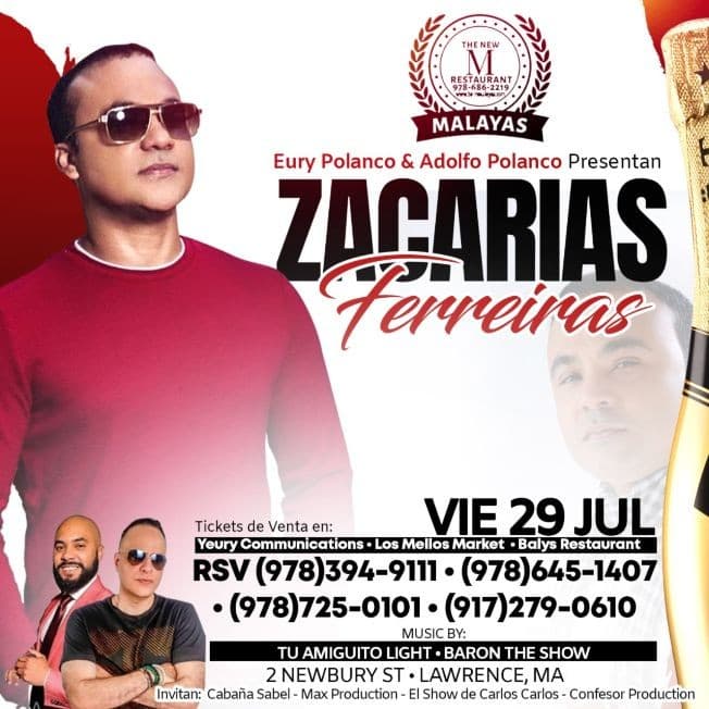Event - Zacarias Ferreira - Lawrence, Massachusetts - July 29, 2022 | concert tickets