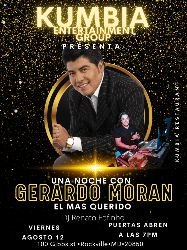 Event - Una Noche con GERARDO MORAN - Rockville, Maryland - August 12, 2022 | concert tickets