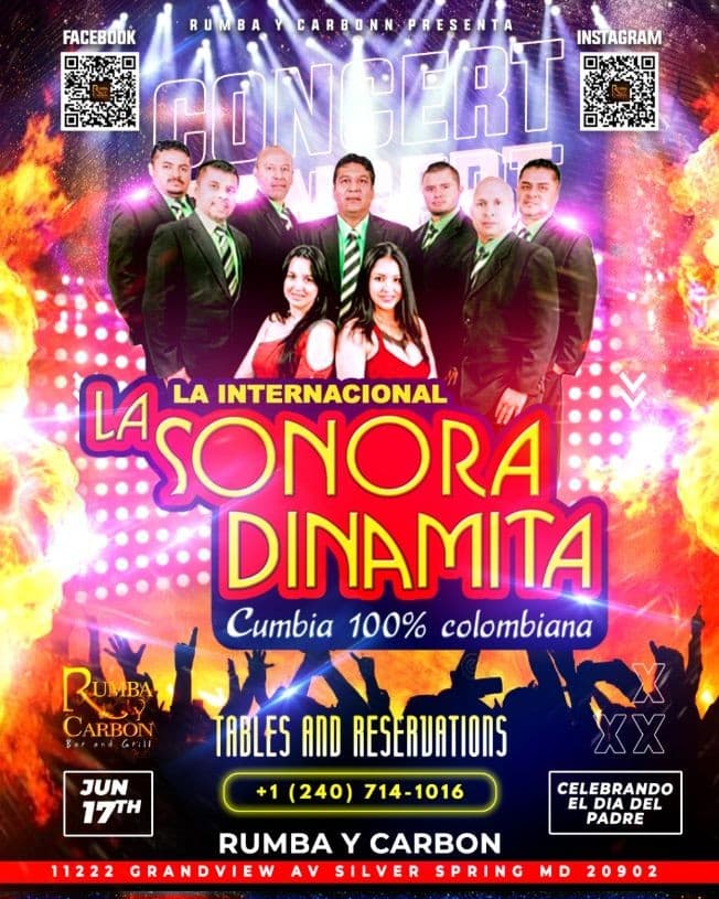 Event - La Sonora Dinamita en Rumba y Carbon Celebrando el dia del Padre - Wheaton-Glenmont, Maryland - June 17, 2022 | concert tickets