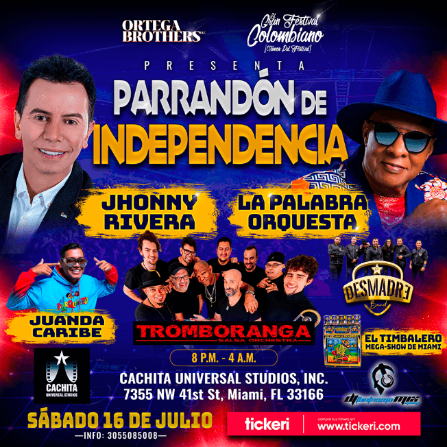 Event - JHONNY RIVERA , LA PALABRA ORQUESTA , JUANDA CARIBE , TROMBORANGA SALSA ORCHESTRA EN VIVO ! MIAMI FLORIDA **CANCELLED - Miami, Florida - 16 de julio de 2022 | concert tickets