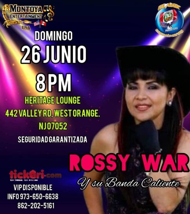 Event - ROSSY WAR Y SU BANDA CALIENTE EN VIVO ! WEST ORANGE NEW JERSEY - West Orange, New Jersey - June 26, 2022 | concert tickets