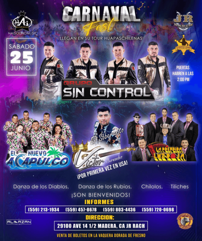 Event - GRUPO SIN CONTROL , EL NUEVO ACAPULCO EN VIVO ! MADERA CALIFORNIA - Madera, California - June 25, 2022 | concert tickets