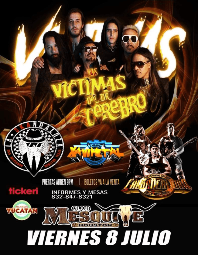 Event - LAS VICTIMAS DEL DOCTOR CEREBRO EN CONCIERTO ! HOUSTON TEXAS - Houston, Texas - July 8, 2022 | concert tickets