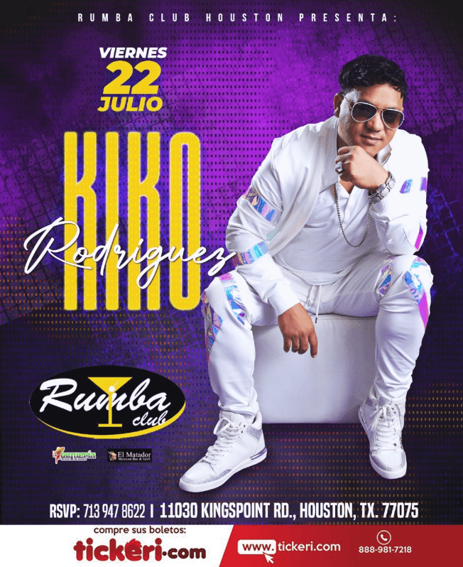 Event - KIKO RODRIGUEZ EN CONCIERTO ! HOUSTON TEXAS - Houston, Texas - July 22, 2022 | concert tickets
