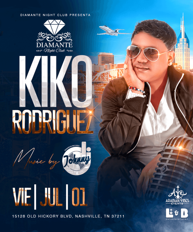 Event - Kiko Rodriguez @Diamante_NightClub - Nashville, Tennessee - July 1, 2022 | concert tickets