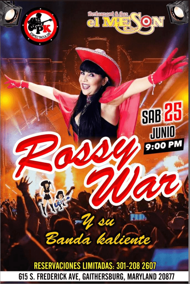 Event - ROSSY WAR Y SU BANDA KALIENTE EN CONCIERTO ! GAITHERSBURG MARYLAND - Gaithersburg, Maryland - June 25, 2022 | concert tickets