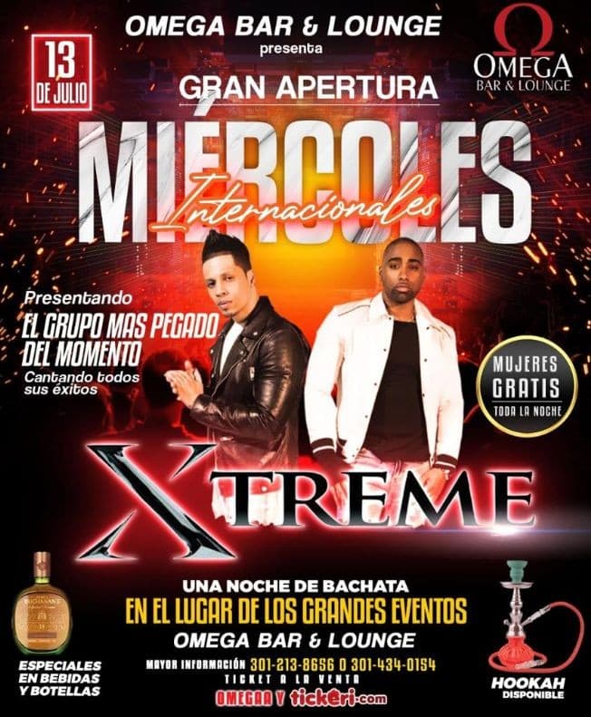 Event - GRUPO XTREME EN CONCIERTO OMEGA BAR & LOUNGE - Hyattsville, Maryland - July 13, 2022 | concert tickets