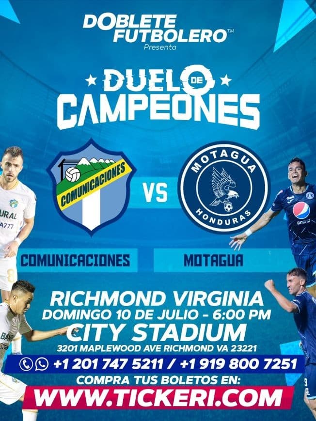 Event - COMUNICACIONES VS MOTAGUA , DUELO DE CAMPEONES RICHMOND VIRGINIA - Richmond, Virginia - July 10, 2022 | concert tickets