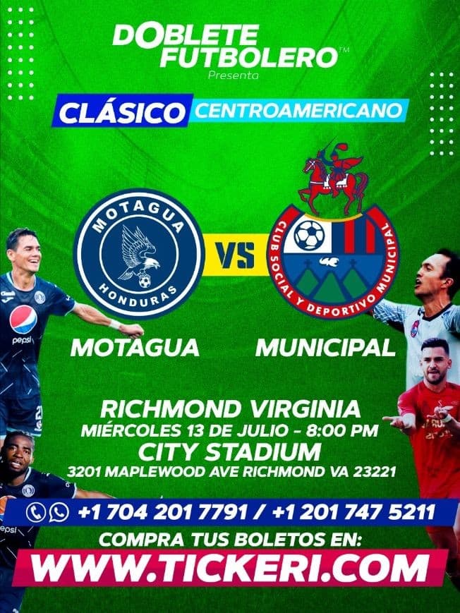 Event - MOTAGUA VS. MUNICIPAL CLASICO CENTROAMERICANO  RICHMOND VIRGINIA - Richmond, Virginia - July 13, 2022 | concert tickets