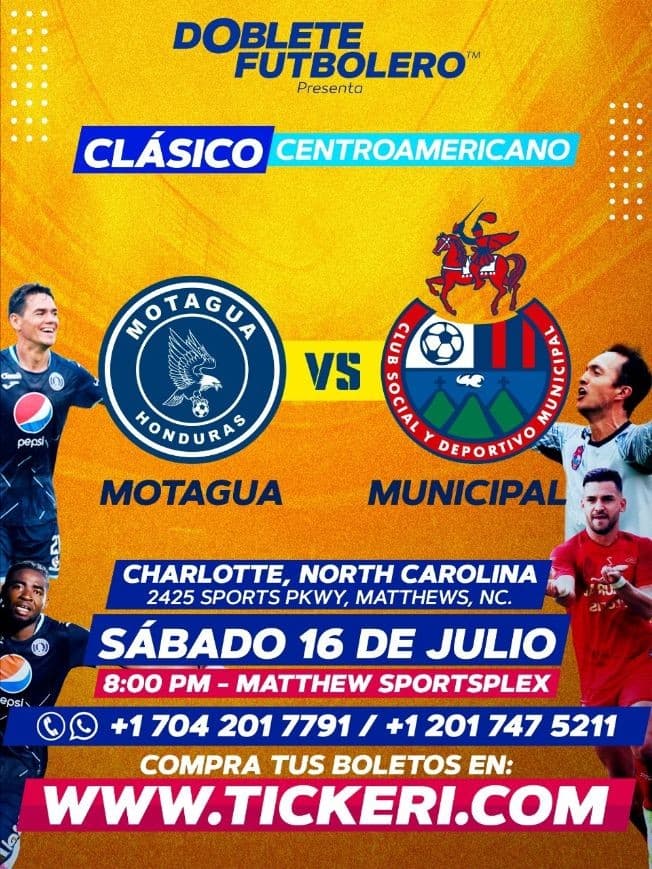 Event - MOTAGUA VS. MUNICIPAL CLASICO CENTROAMERICANO MATTHEWS NORTH CAROLINA - Matthews, North Carolina - July 16, 2022 | concert tickets