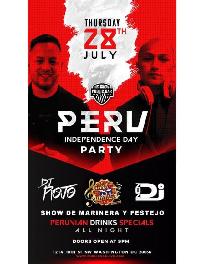 Event - Independencia del Peru Party Jueves 28 de Julio - Washington, District Of Columbia - July 28, 2022 | concert tickets