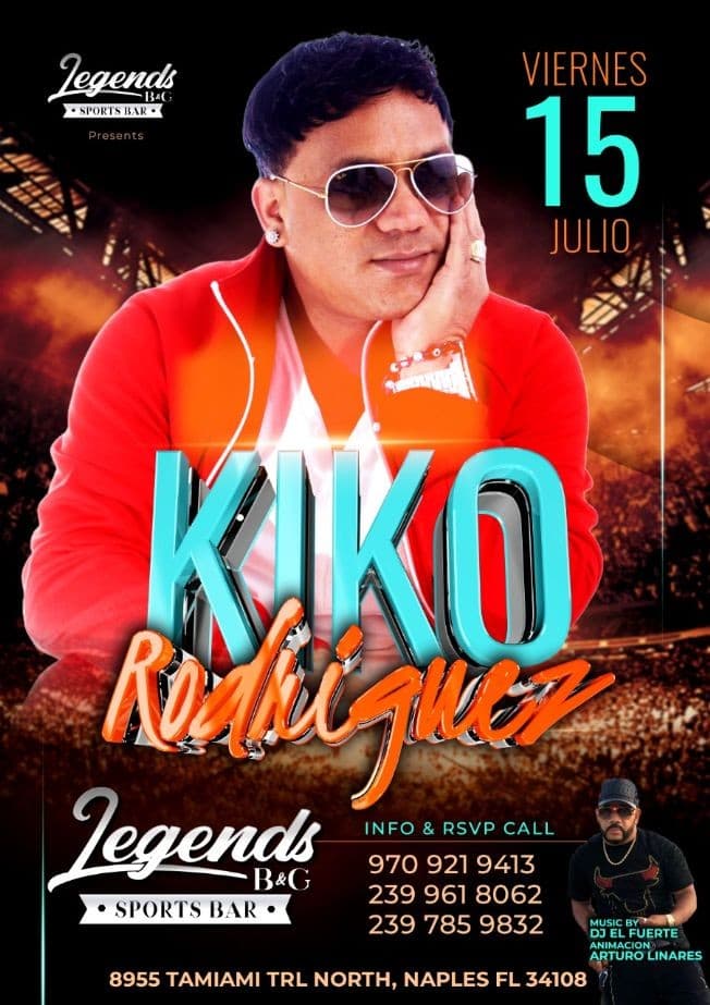 Event - KIKO RODRIGUEZ EN CONCIERTO NAPLE - Naples, Florida - July 15, 2022 | concert tickets