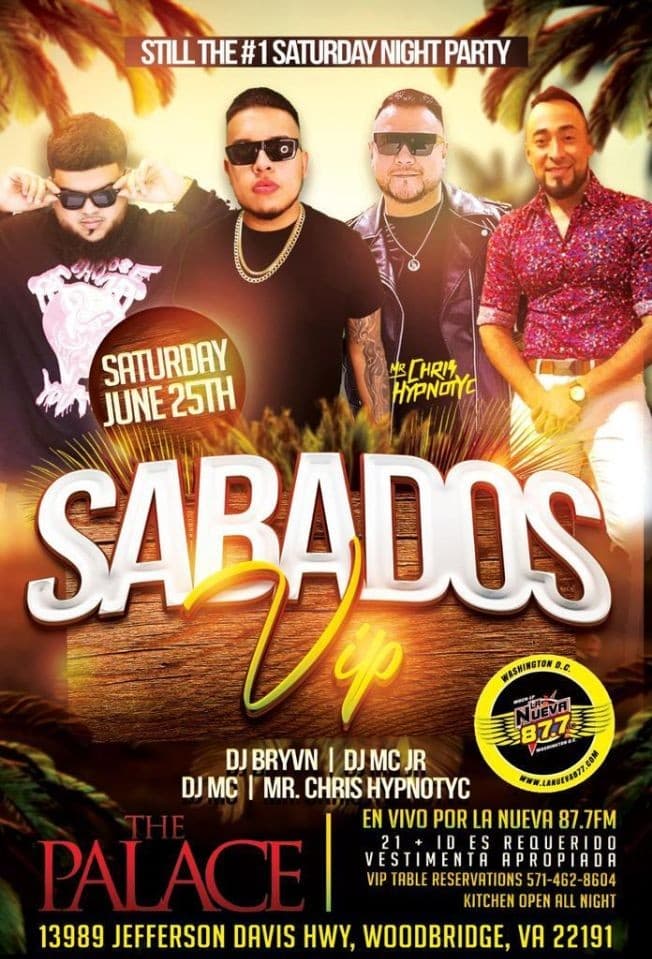 Event - SABADOS VIP STILL THE # 1 SATURDAY NIGHT PARTY - 07/02/2022,  WOODBRIDGE VIRGINIA - Woodbridge, Virginia - July 2, 2022 | concert tickets