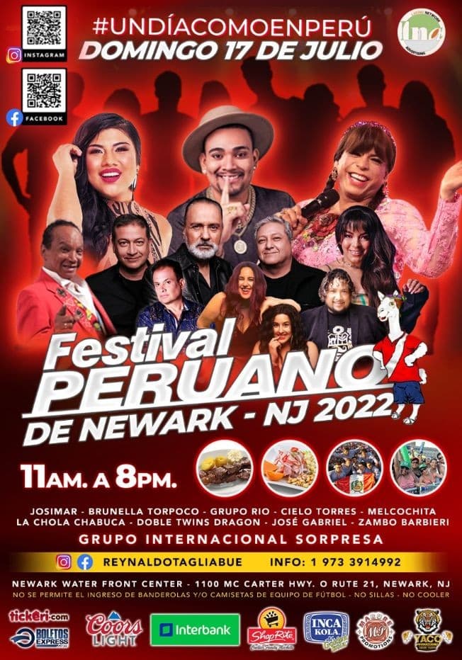 Event - FESTIVAL PERUANO  2022 NEWARK - NEW JERSEY - Newark, New Jersey - July 17, 2022 | concert tickets