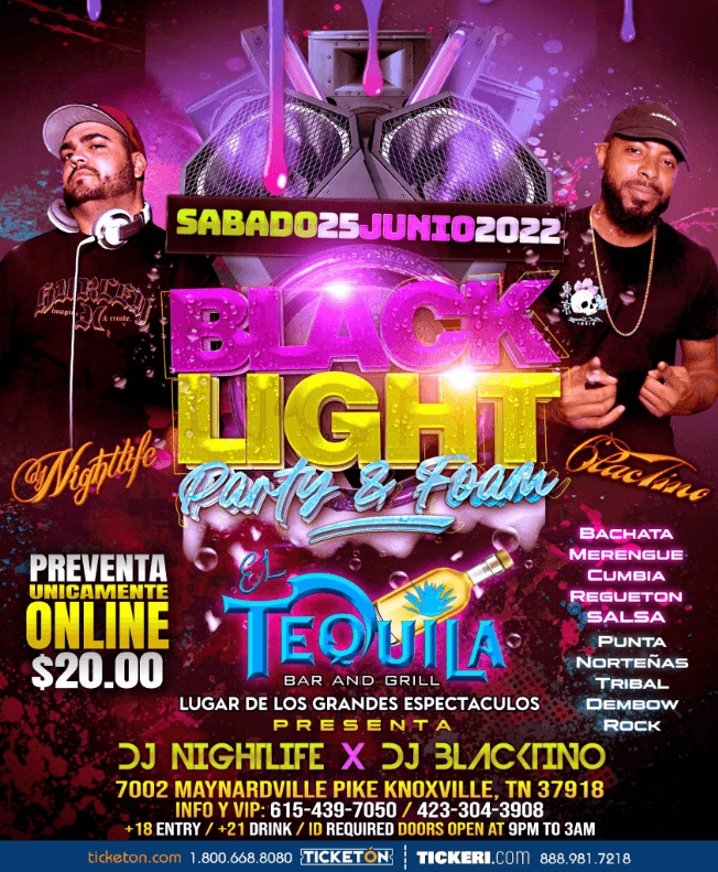 Event - BLACK LIGHT PARTY & FOAM, KNOXVILLE TENNESSEE - Knoxville, Tennessee - June 25, 2022 | concert tickets