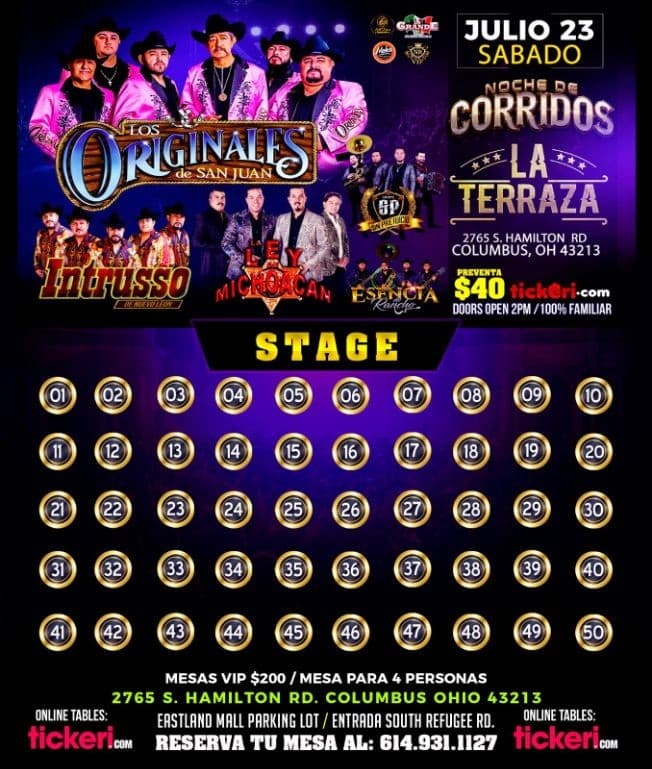 Event - LOS ORIGINALES DE SAN JUAN , INTRUSSO DE NUEVO LEON ,  EN VIVO ! COLUMBUS OHIO - Columbus, Ohio - July 23, 2022 | concert tickets
