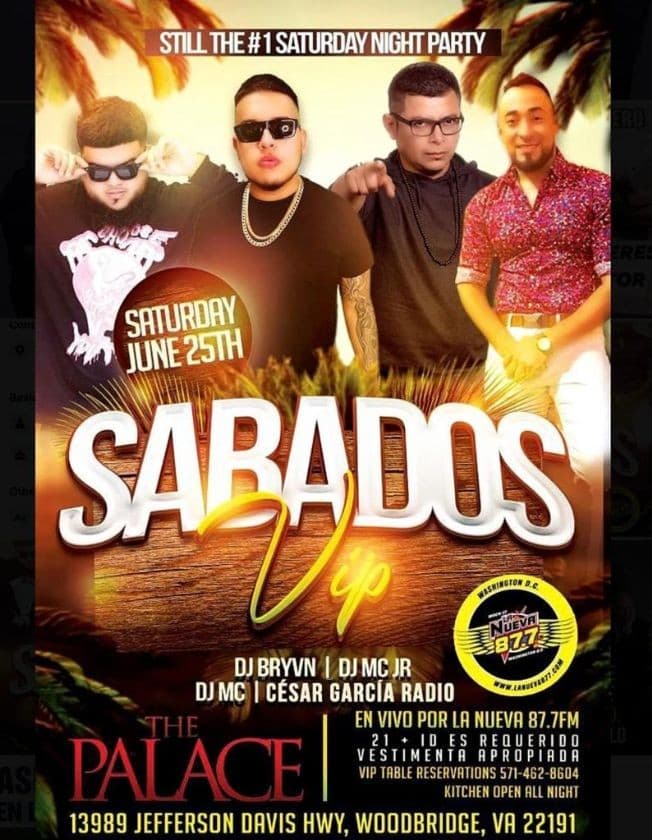 Event - SABADOS VIP STILL THE # 1 SATURDAY NIGHT PARTY - 06/25/2022 WOODBRIDGE VIRGINIA - Woodbridge, Virginia - June 25, 2022 | concert tickets