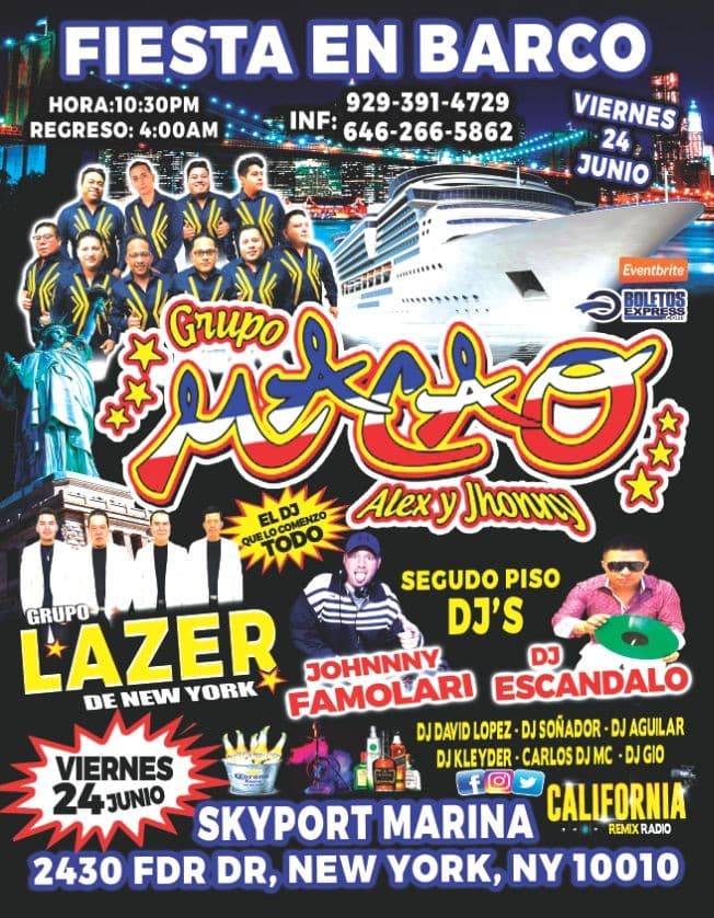 Event - Fiesta En Barco Con Grupo Macao + Grupo Lazer + Radio Dj's - New York, New York - June 24, 2022 | concert tickets